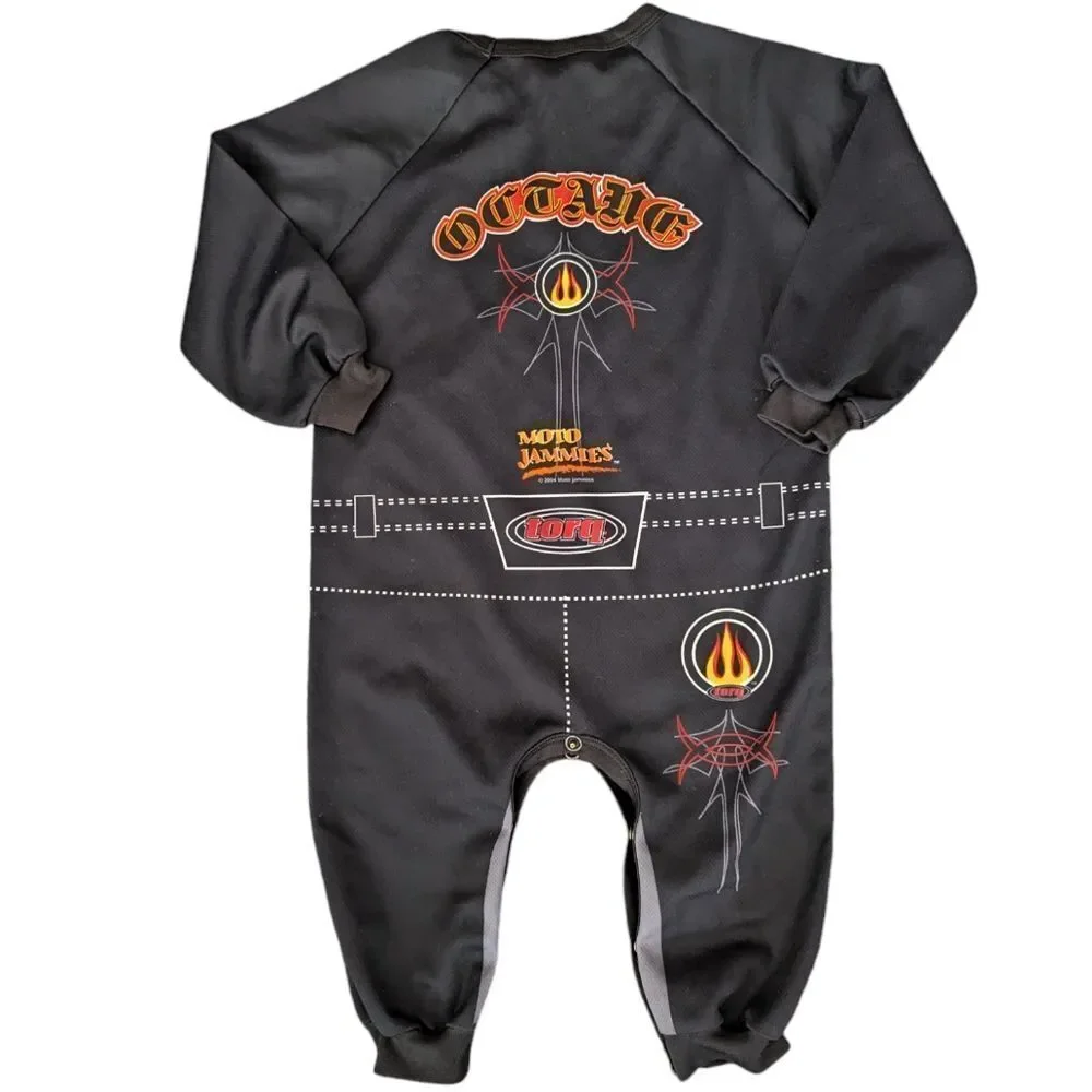 Moto‎ Jammies infant vintage Y2K black motorcycle pajamas size 18-24 months